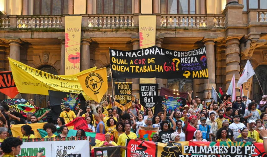 Marcha de pessoas negras em São Paulo